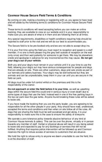 Secure Field Terms & Conditions